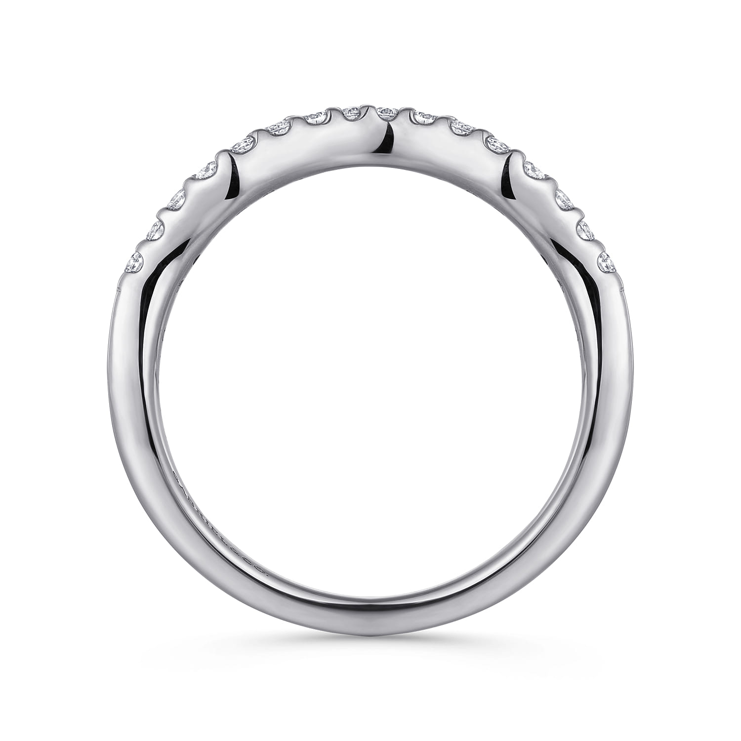 14K White Gold Matching Wedding Band - 0.19 ct - Shot 2