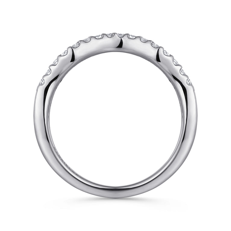 14K White Gold Matching Wedding Band - 0.19 ct - Shot 2