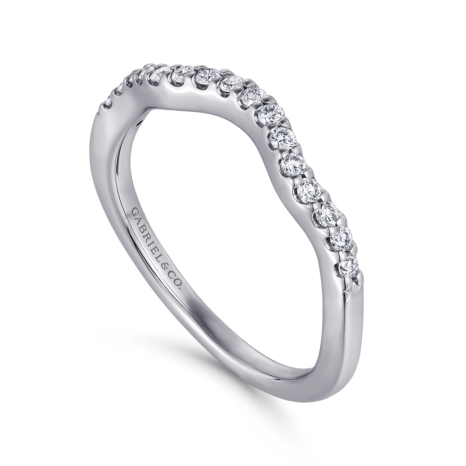 14K White Gold Matching Wedding Band - 0.19 ct - Shot 3
