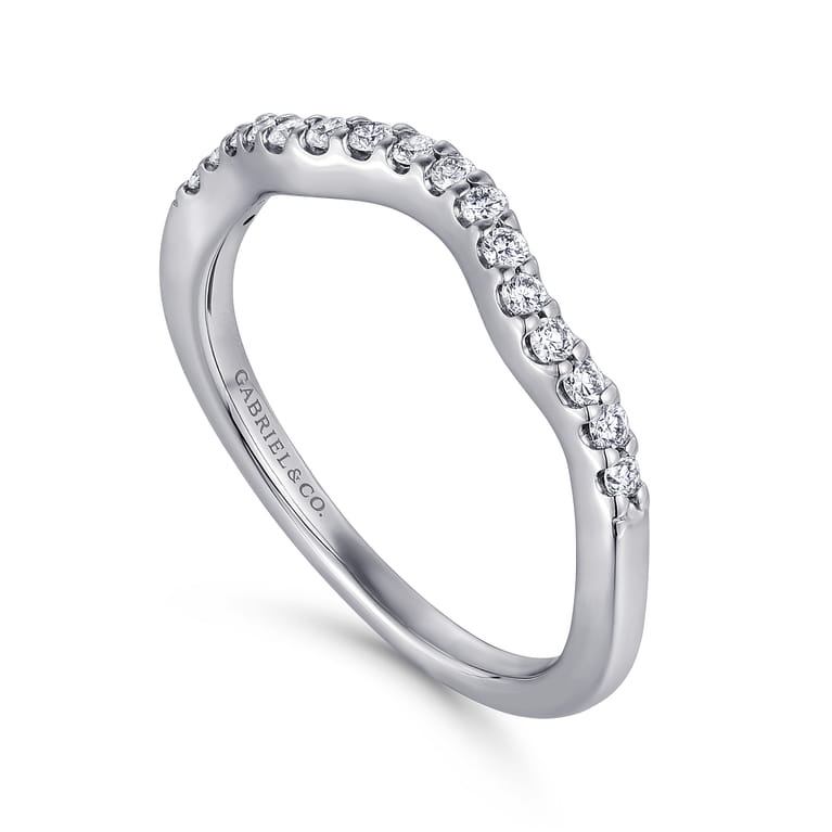 14K White Gold Matching Wedding Band - 0.19 ct - Shot 3