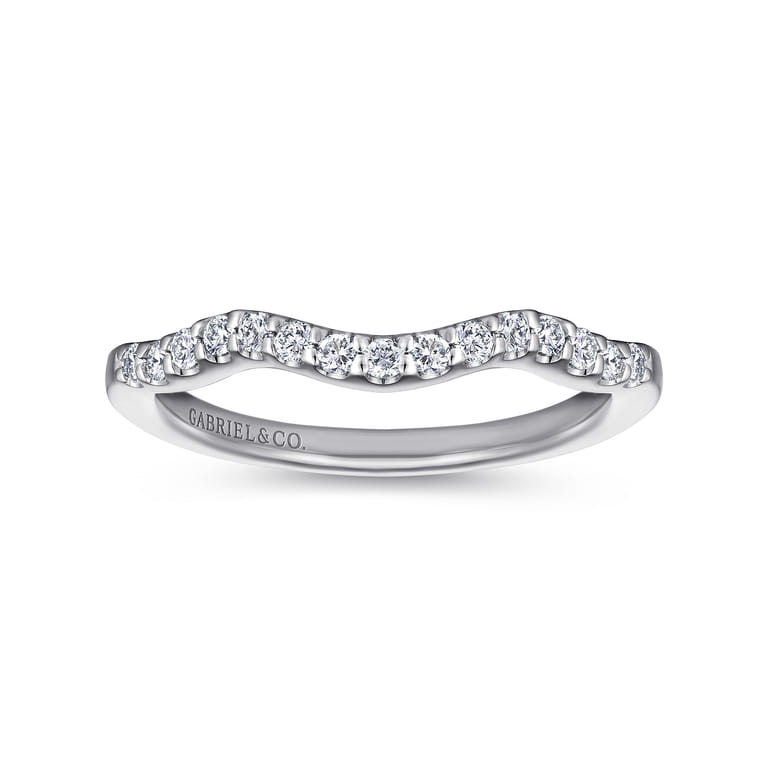 14K White Gold Matching Wedding Band - 0.19 ct - Shot 5