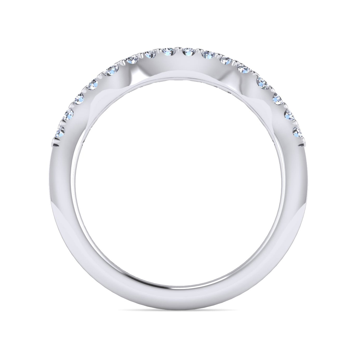 14K White Gold Matching Wedding Band - 0.22 ct - Shot 2