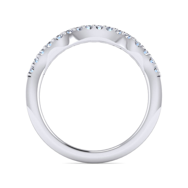 14K White Gold Matching Wedding Band - 0.22 ct - Shot 2