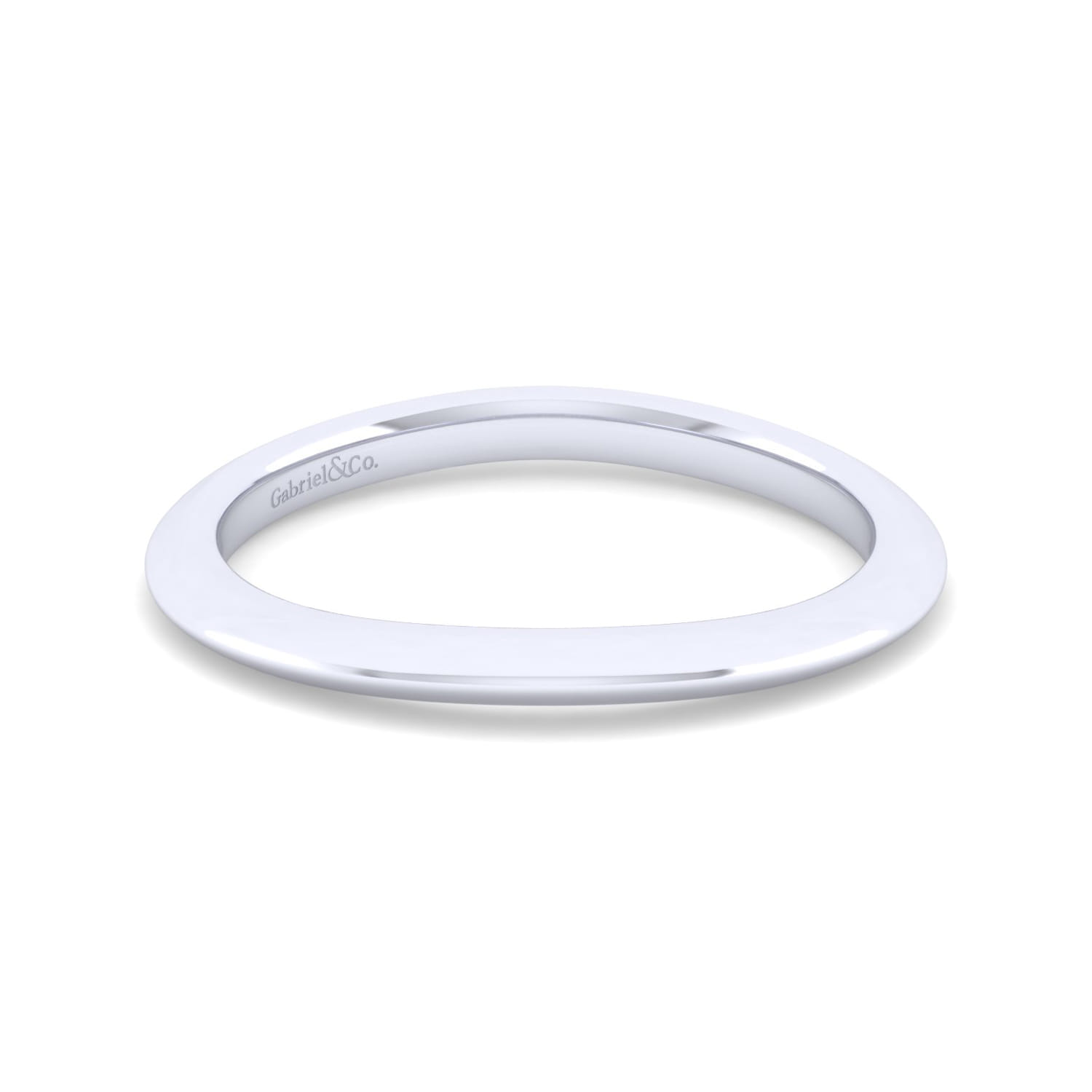 14K White Gold Matching Wedding Band - Shot 1