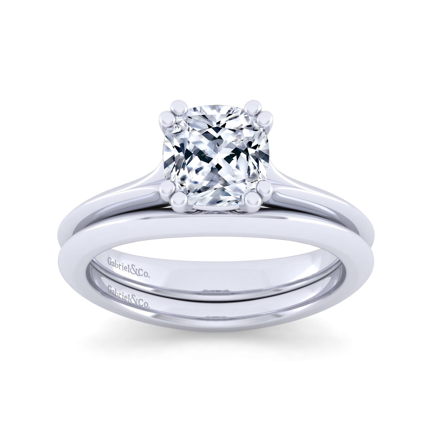 14K White Gold Matching Wedding Band - Shot 4