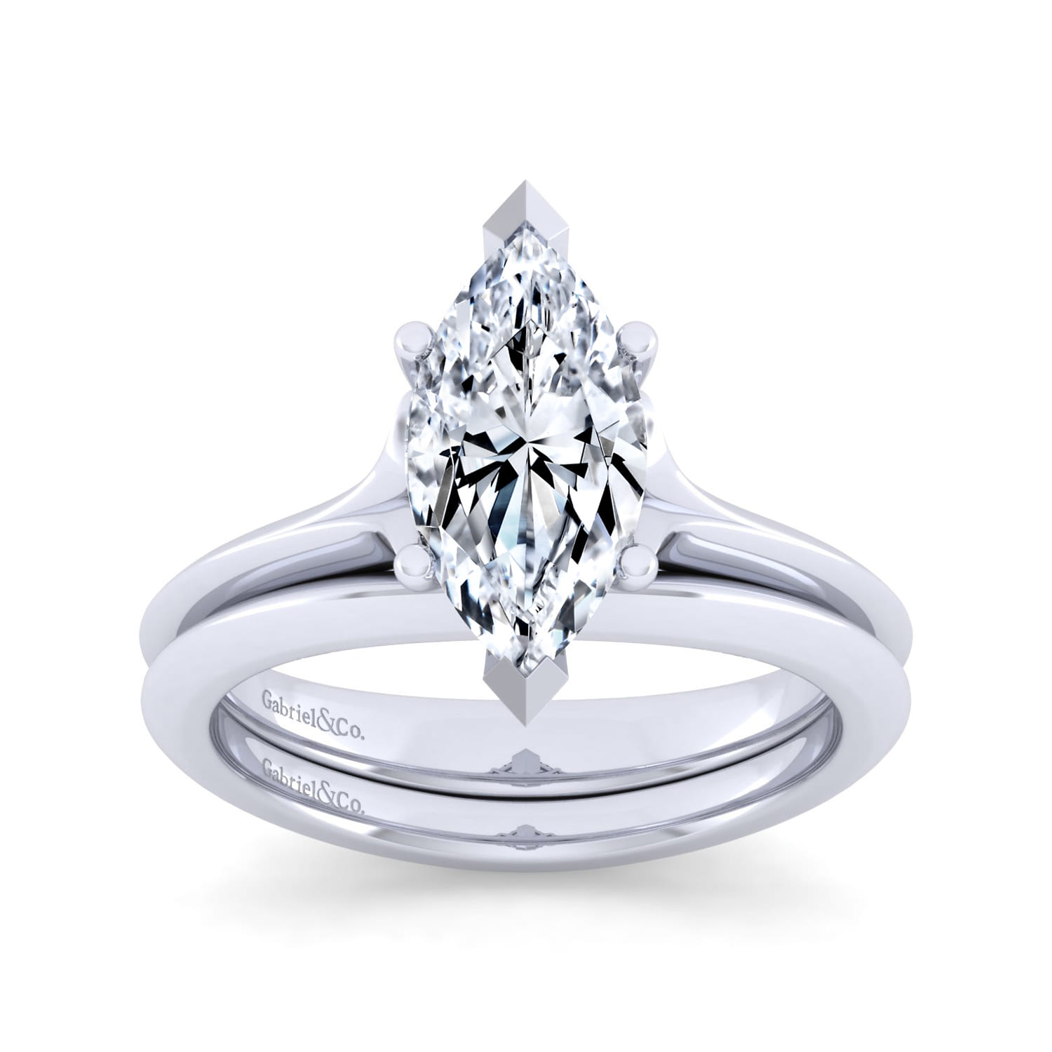 14K White Gold Matching Wedding Band - Shot 4
