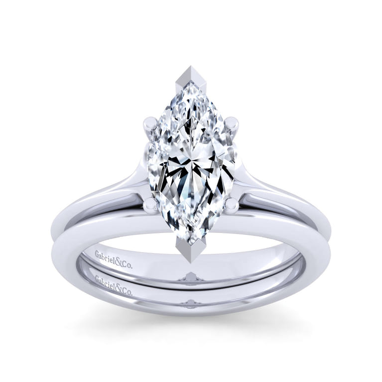 14K White Gold Matching Wedding Band - Shot 4