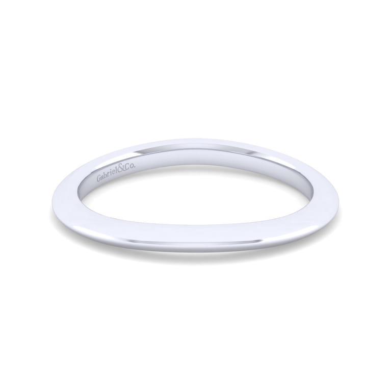 14K White Gold Matching Wedding Band - Shot 1
