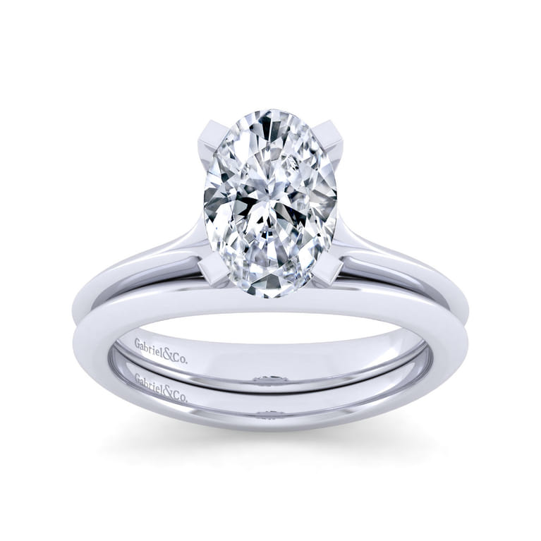14K White Gold Matching Wedding Band - Shot 4