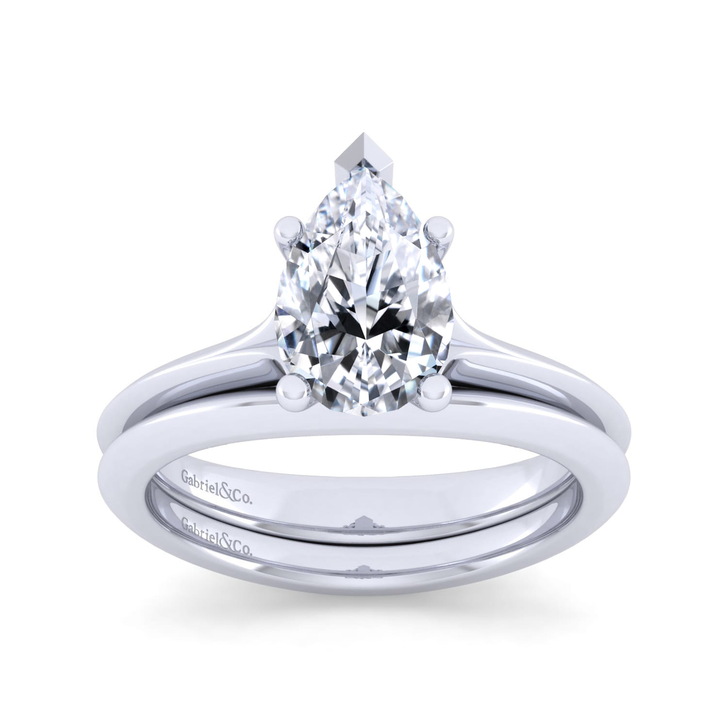 14K White Gold Matching Wedding Band - Shot 4