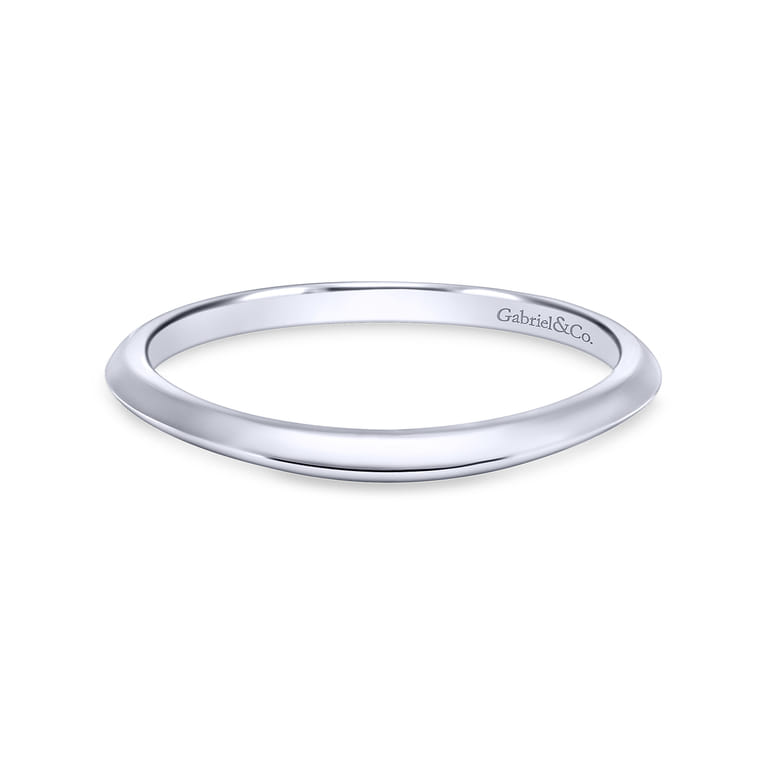 14K White Gold Matching Wedding Band - Shot 1