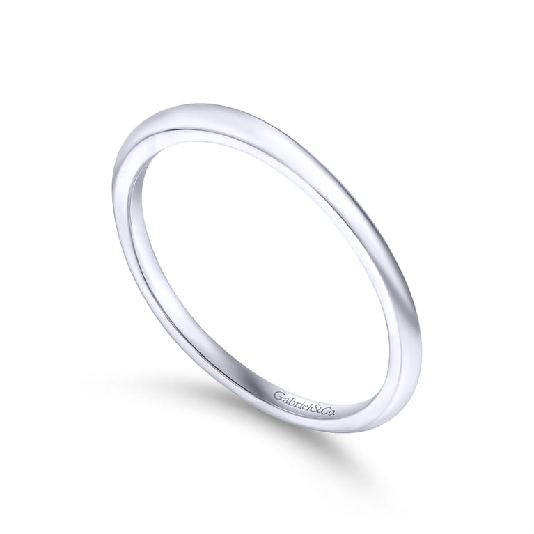 14K White Gold Matching Wedding Band - Shot 3