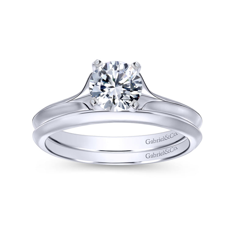 14K White Gold Matching Wedding Band - Shot 4