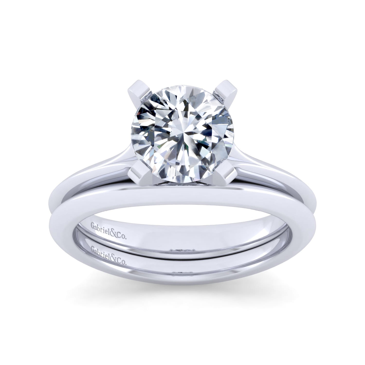 14K White Gold Matching Wedding Band - Shot 4