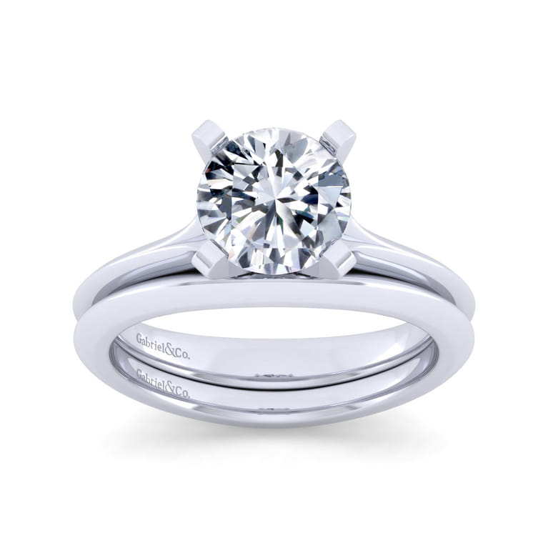 14K White Gold Matching Wedding Band - Shot 4