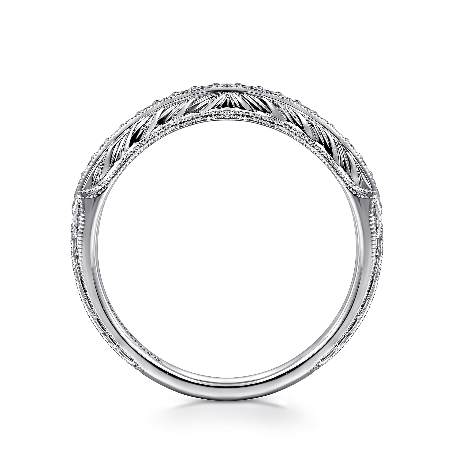 14K White Gold Matching Wedding Band - 0.09 ct - Shot 2