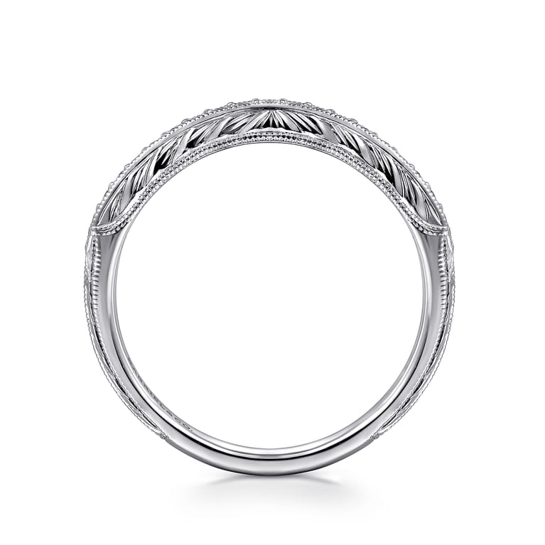 14K White Gold Matching Wedding Band - 0.09 ct - Shot 2