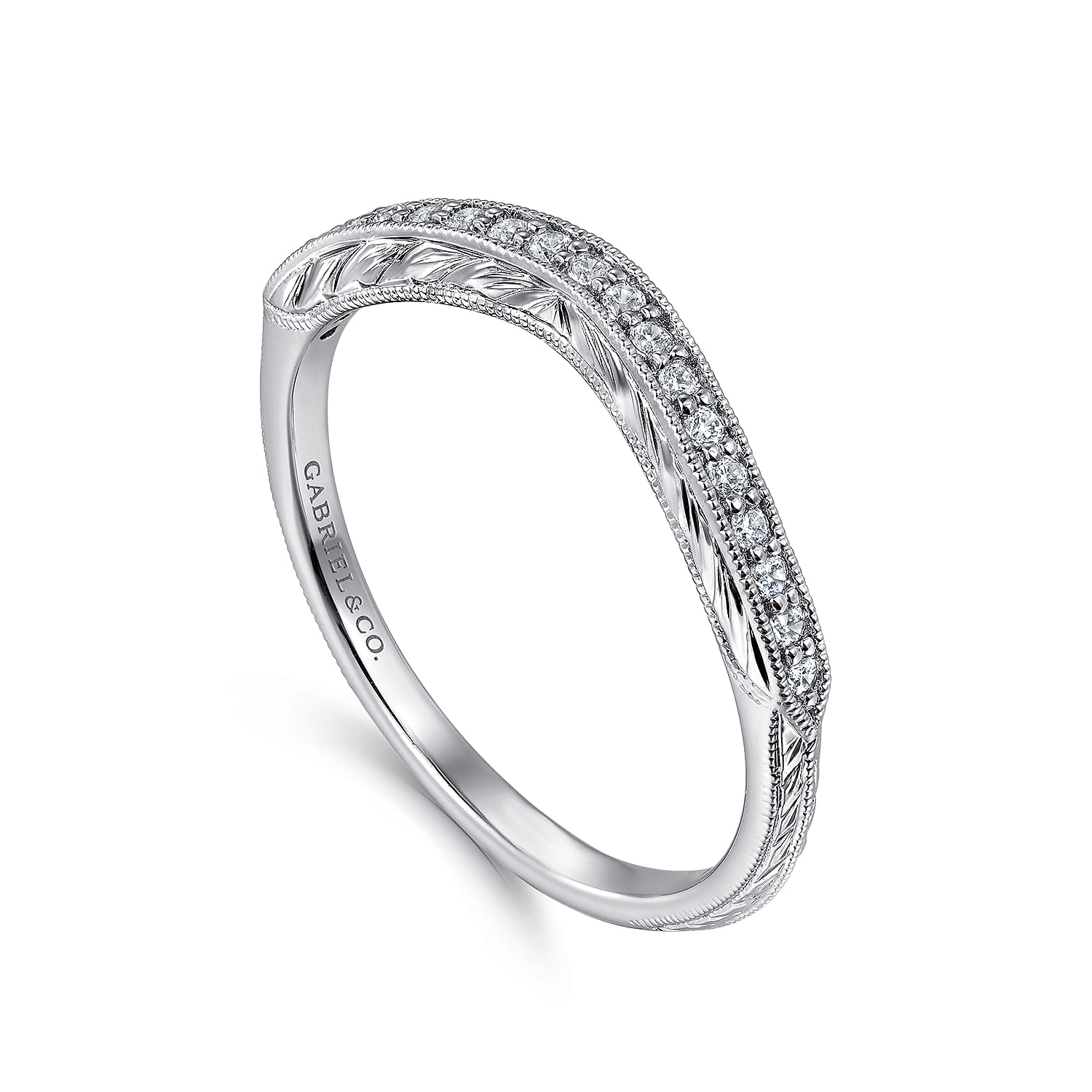 14K White Gold Matching Wedding Band - 0.09 ct - Shot 3