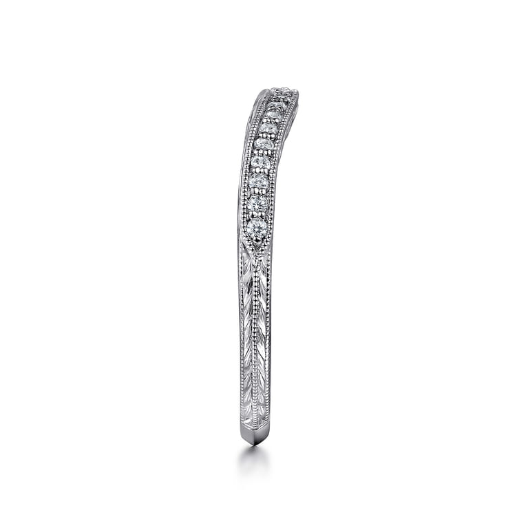 14K White Gold Matching Wedding Band - 0.09 ct - Shot 5