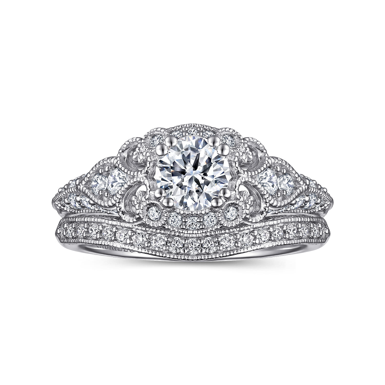 14K White Gold  Matching Wedding Band - 0.09 ct - Shot 4