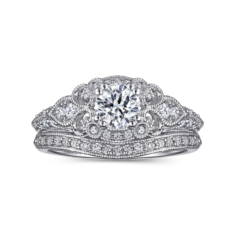 14K White Gold  Matching Wedding Band - 0.09 ct - Shot 4