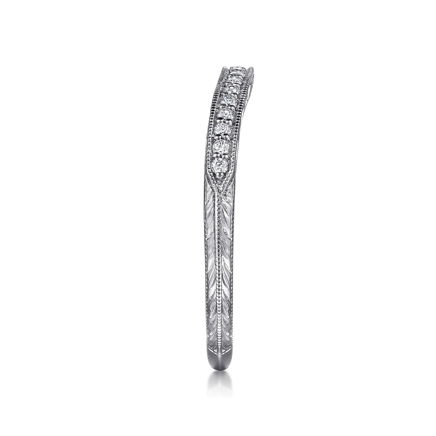 14K White Gold  Matching Wedding Band - 0.09 ct - Shot 5