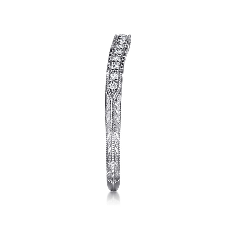 14K White Gold  Matching Wedding Band - 0.09 ct - Shot 5