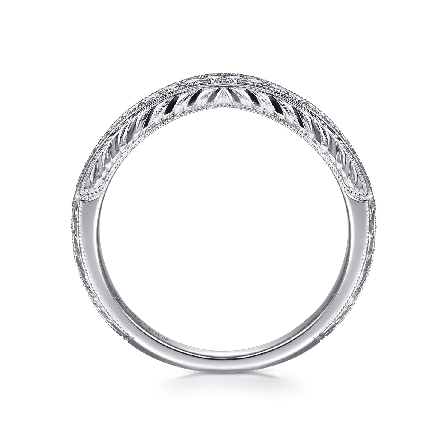 14K White Gold Matching Wedding Band - 0.21 ct - Shot 2