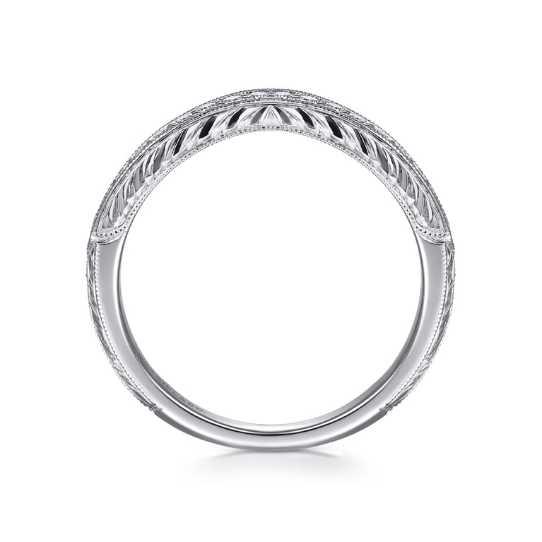 14K White Gold Matching Wedding Band - 0.21 ct - Shot 2