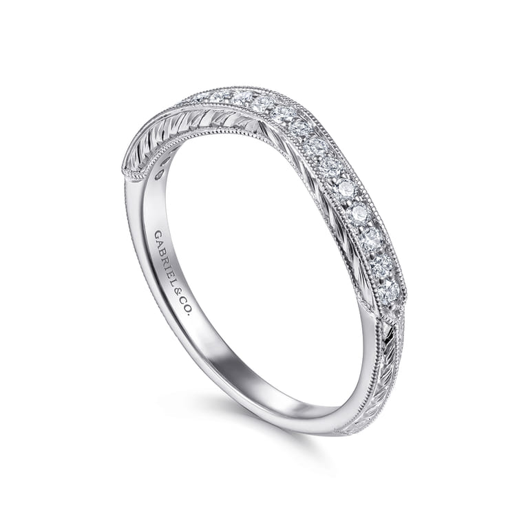 14K White Gold Matching Wedding Band - 0.21 ct - Shot 3