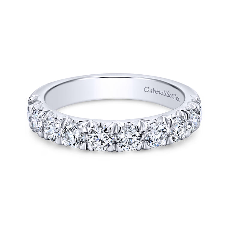 14K White Gold Matching Wedding Band - 0.95 ct - Shot 1