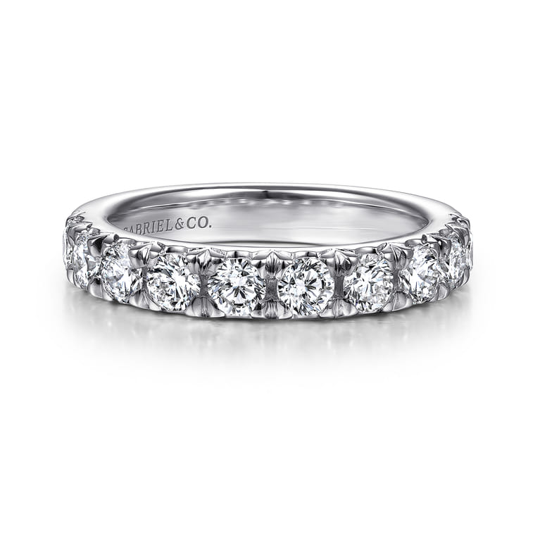 14K White Gold Matching Wedding Band - 1.04 ct - Shot 1
