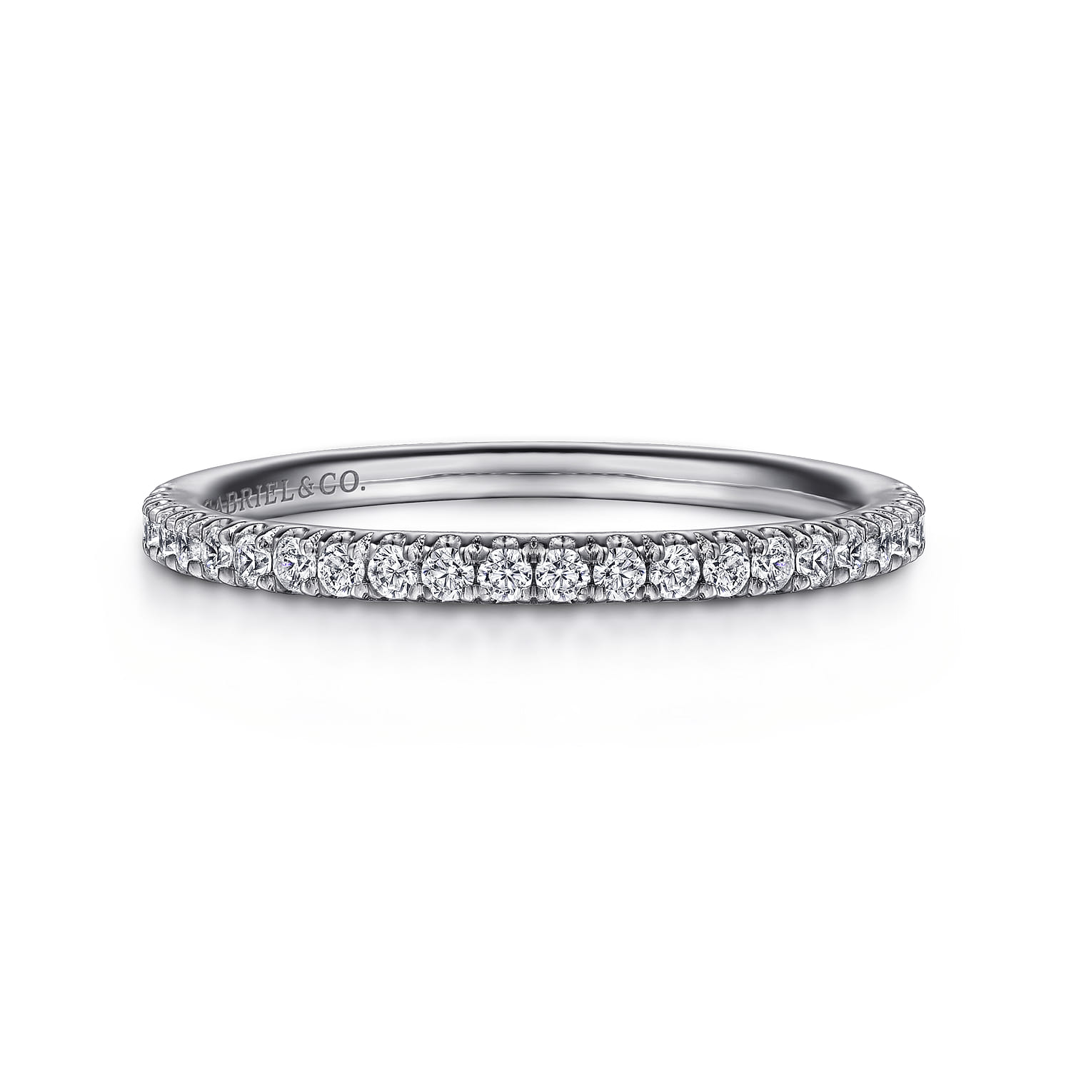 14K White Gold  Matching Wedding Band - 0.22 ct - Shot 1