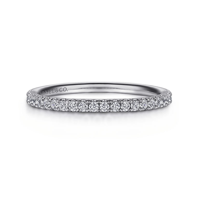 14K White Gold  Matching Wedding Band - 0.22 ct - Shot 1