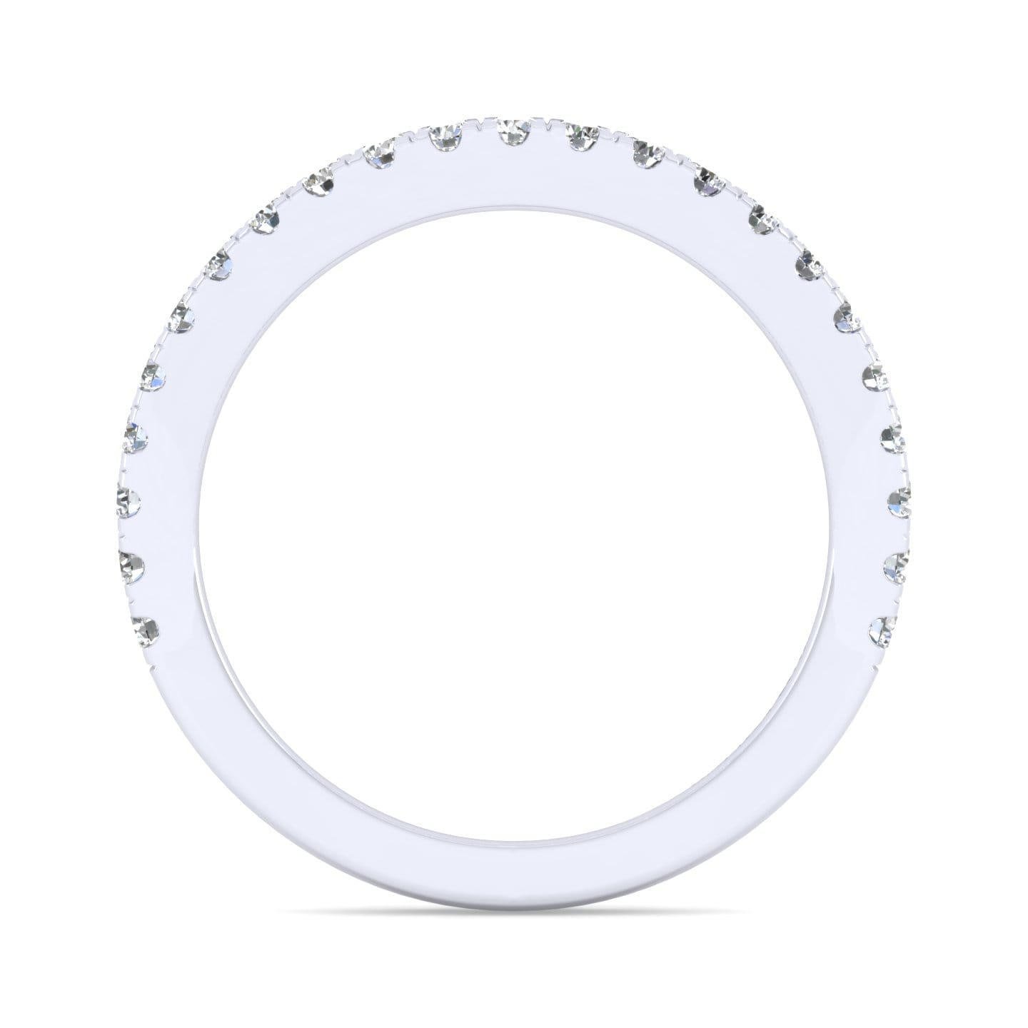 14K White Gold Matching Wedding Band - 0.38 ct - Shot 2