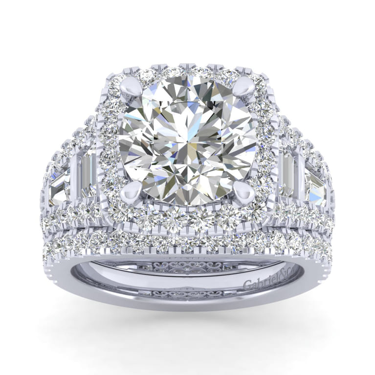 14K White Gold Matching Wedding Band - 0.38 ct - Shot 4