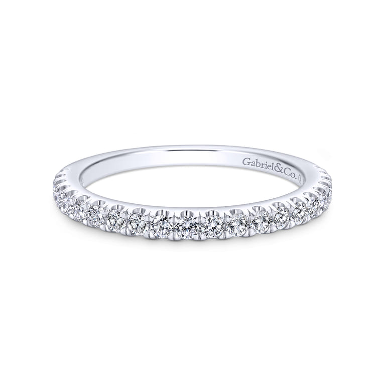 14K White Gold  Matching Wedding Band - 0.35 ct - Shot 1