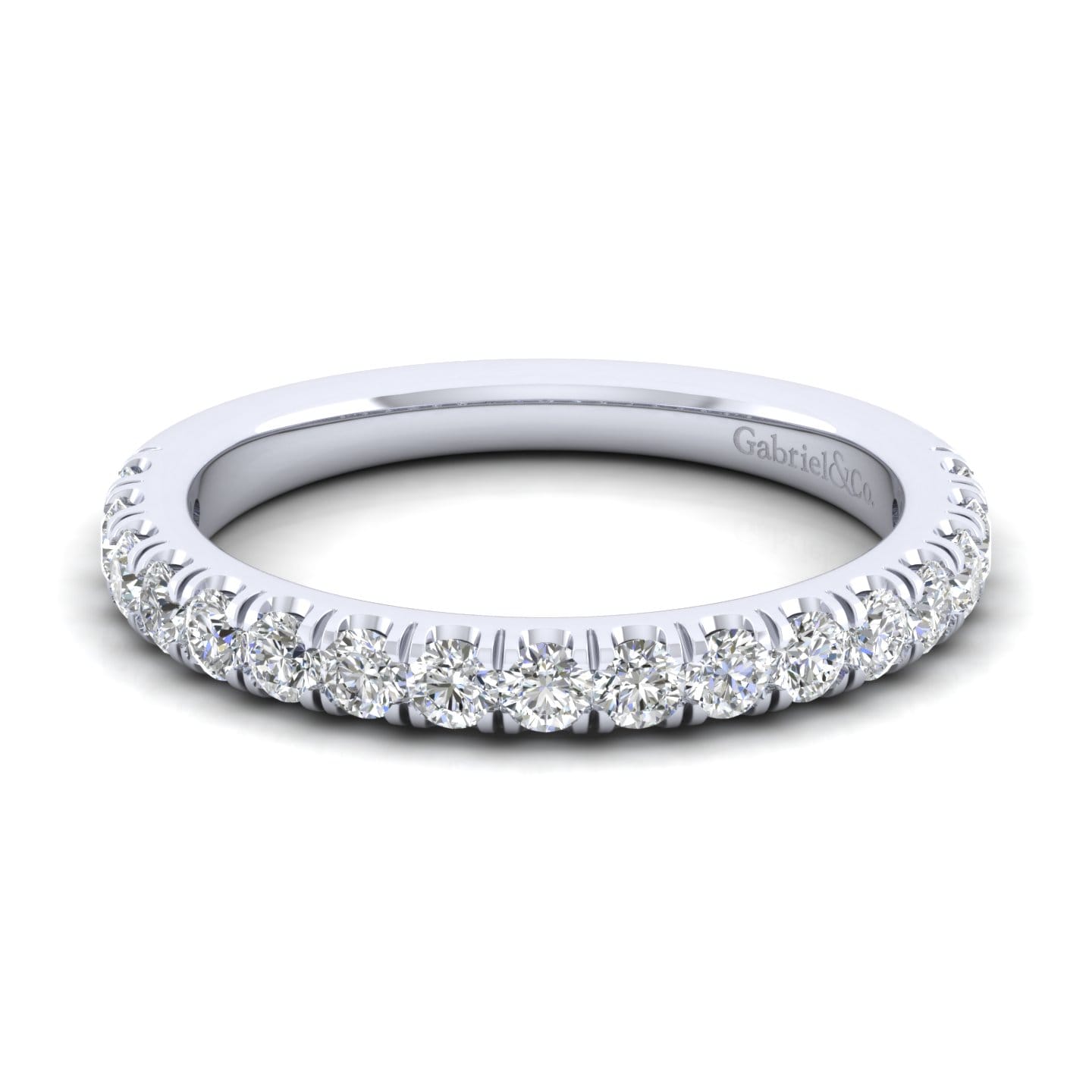 14K White Gold Matching Wedding Band - 0.6 ct - Shot 1