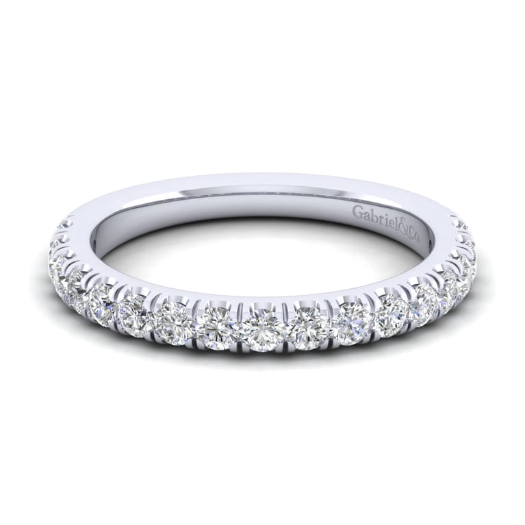 14K White Gold Matching Wedding Band - 0.6 ct - Shot 1