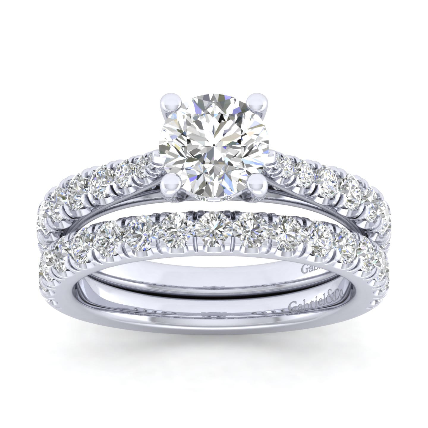 14K White Gold Matching Wedding Band - 0.6 ct - Shot 4