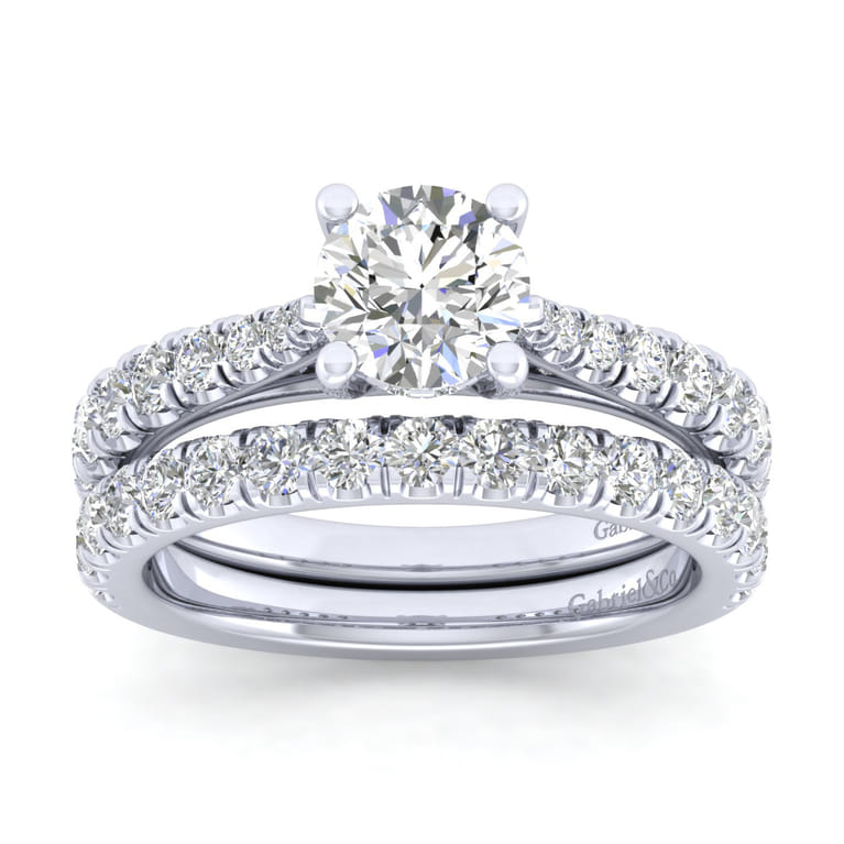 14K White Gold Matching Wedding Band - 0.6 ct - Shot 4