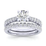 14K White Gold Matching Wedding Band - 0.6 ct