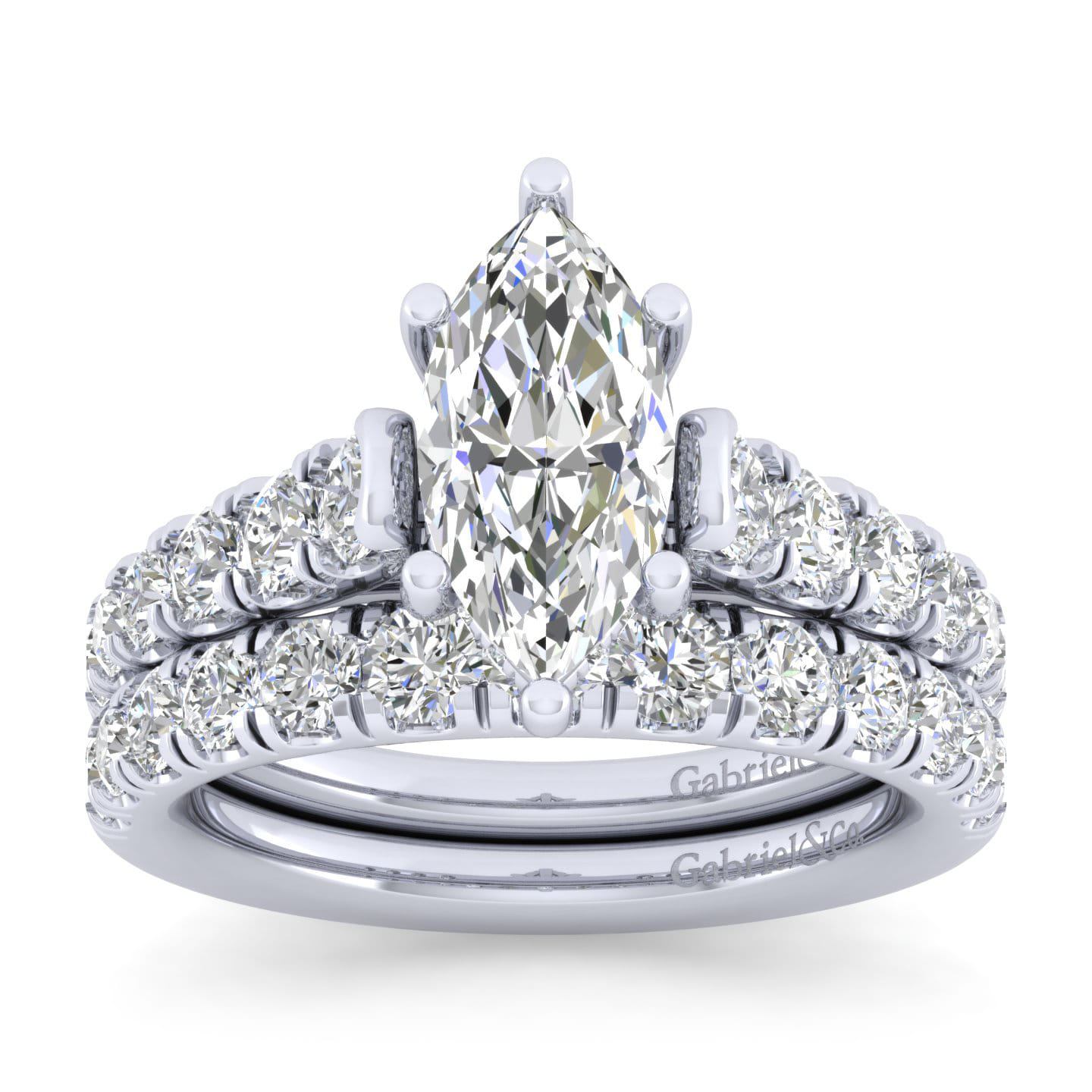14K White Gold Matching Wedding Band - 0.67 ct - Shot 4