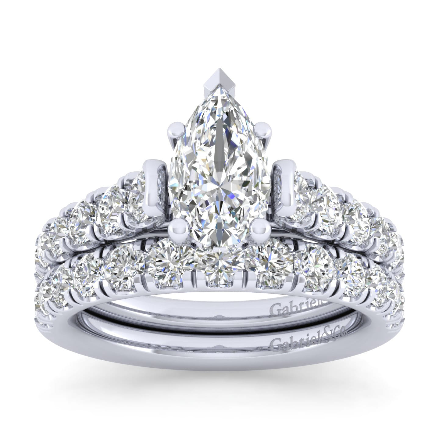 14K White Gold Matching Wedding Band - 0.67 ct - Shot 4