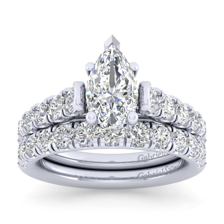 14K White Gold Matching Wedding Band - 0.67 ct - Shot 4
