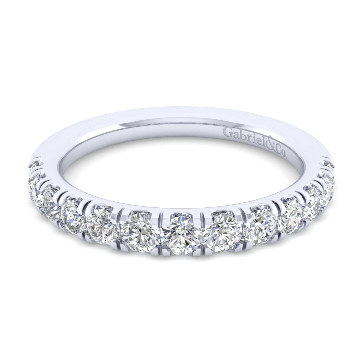 14K White Gold Matching Wedding Band - 0.67 ct - Shot 1