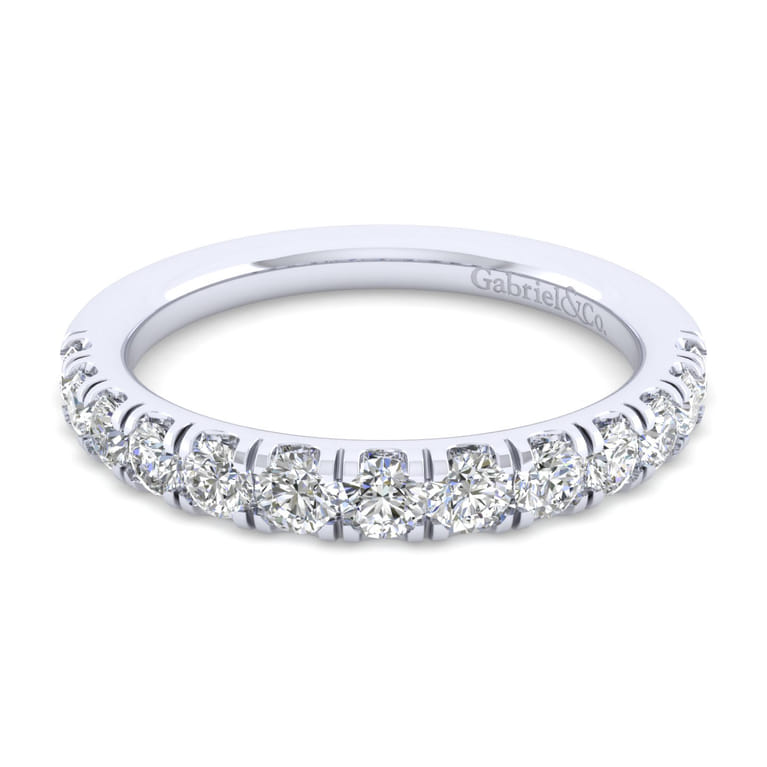 14K White Gold Matching Wedding Band - 0.67 ct - Shot 1