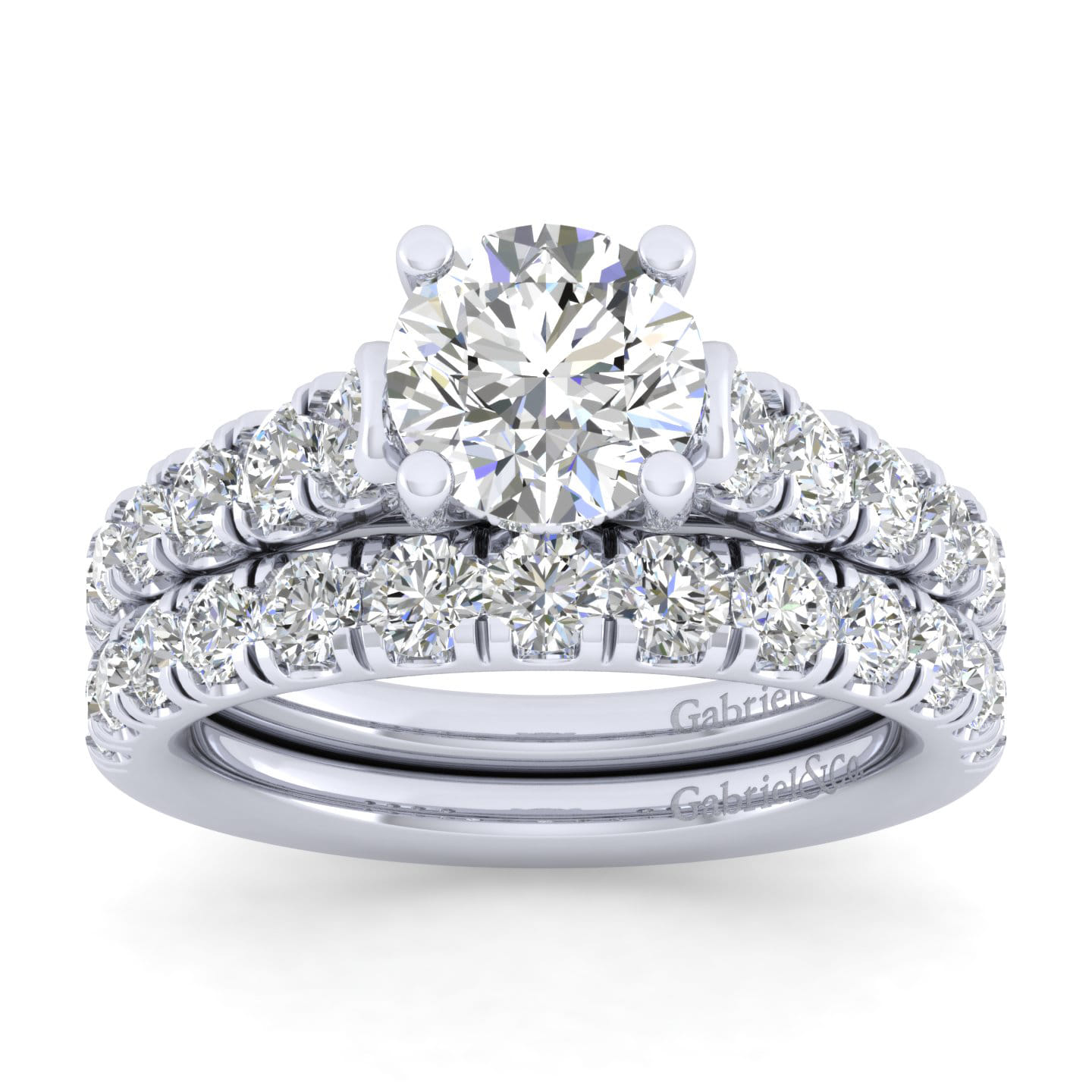 14K White Gold Matching Wedding Band - 0.67 ct - Shot 4
