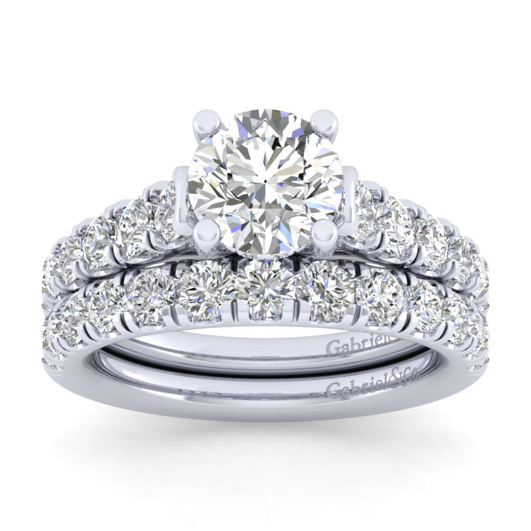 14K White Gold Matching Wedding Band - 0.67 ct - Shot 4