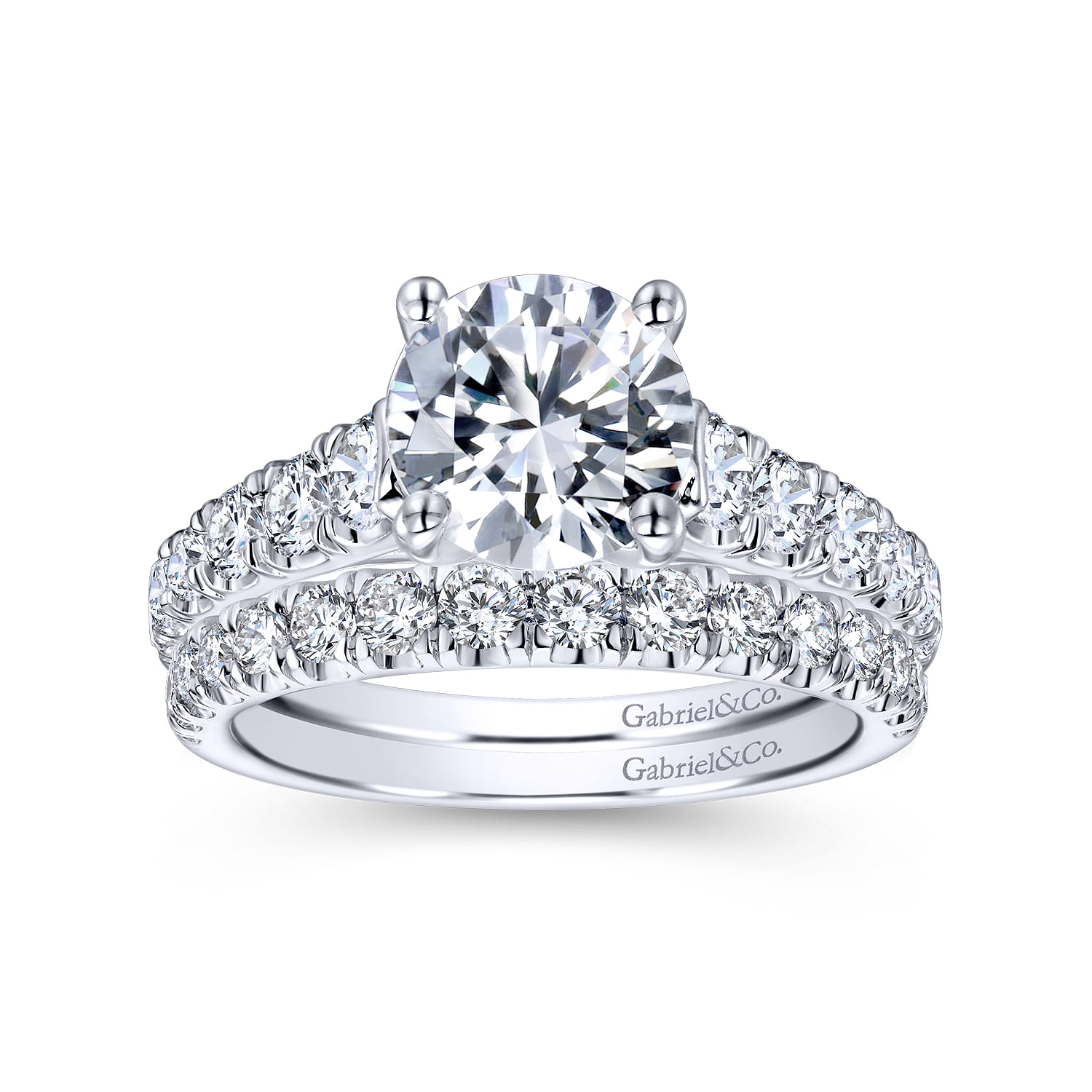 14K White Gold  Matching Wedding Band - 0.43 ct - Shot 4